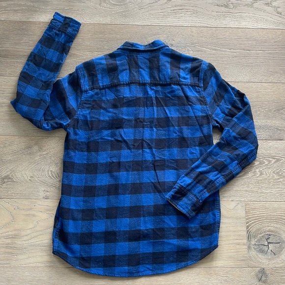 Abercrombie & Fitch Flannel Blue Buffalo Plaid Button-down Oxford Shirt- 15/16 - Picture 2 of 6